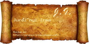 Jurányi Irma névjegykártya
