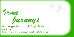 irma juranyi business card